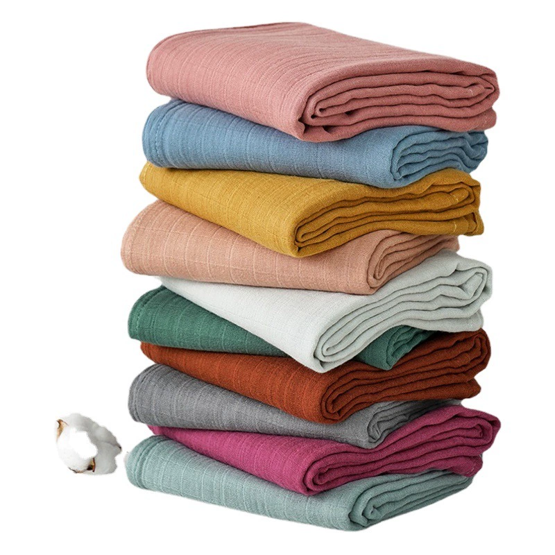 Двойная Марля Бамбук Хлопок Однотонный Новорожденный Пеленальное Полотенце Детская Сумка Один Ребенок Холдинг Банное Полотенце Внешняя Торговля