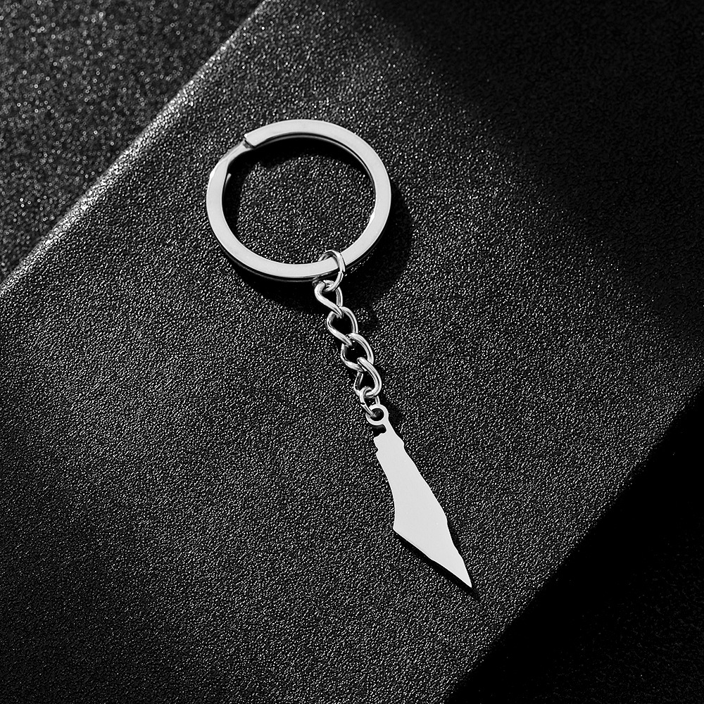 Accesorios de Llavero con Colgante Geométrico de Goteo de Aceite Colorido, Decoración Étnica Unisex, Accesorios Versátiles de Acero Inoxidable