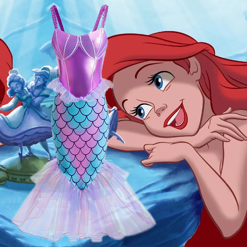 El Comercio exterior ropa de los nuevos niños bebé sirena princesa vestido de la muchacha vestido de falda de los niños