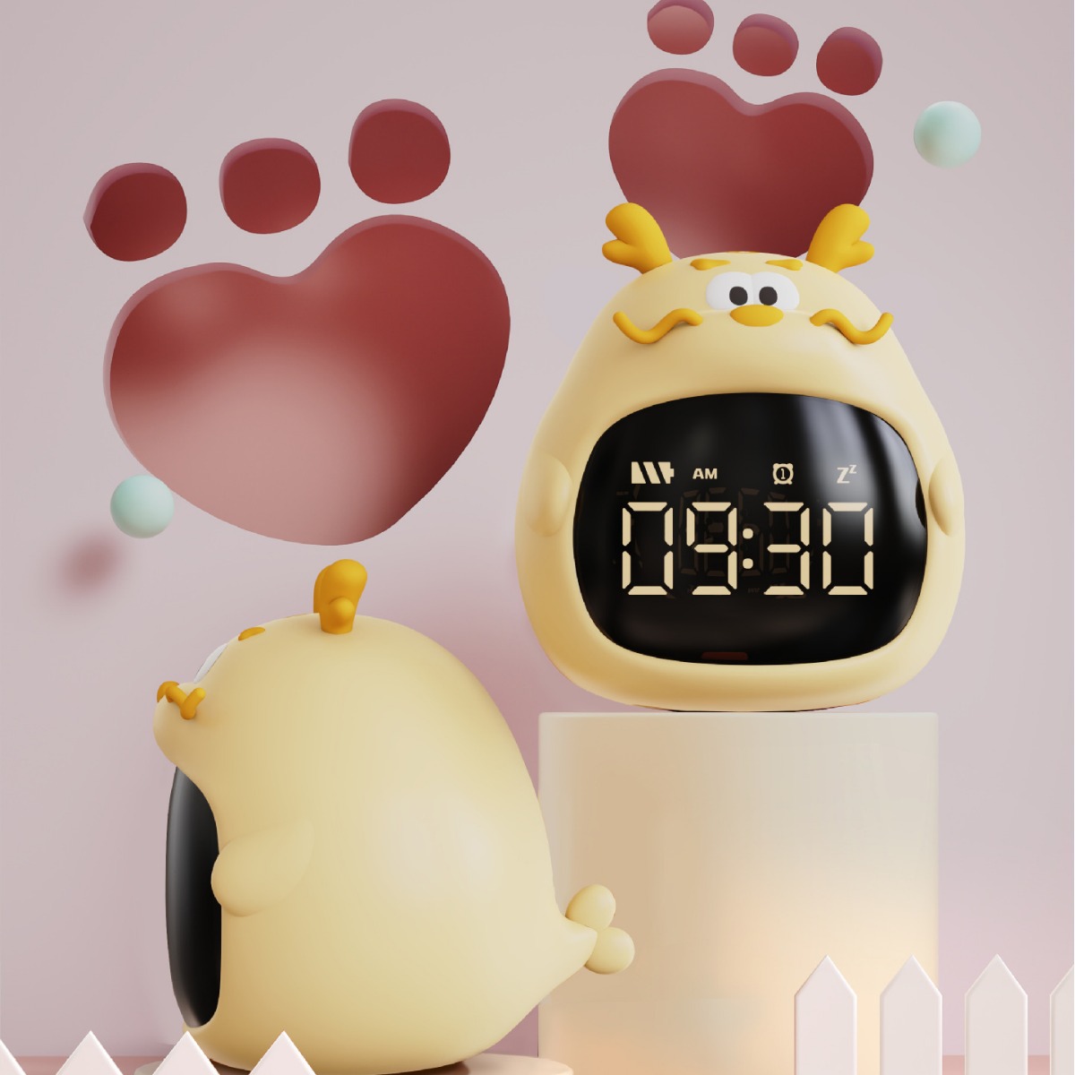 Nuevo reloj despertador de dragón gordo multifuncional creativo de cabecera pequeña despertadora USB recargable dormitorio reloj electrónico de dibujos animados doméstico