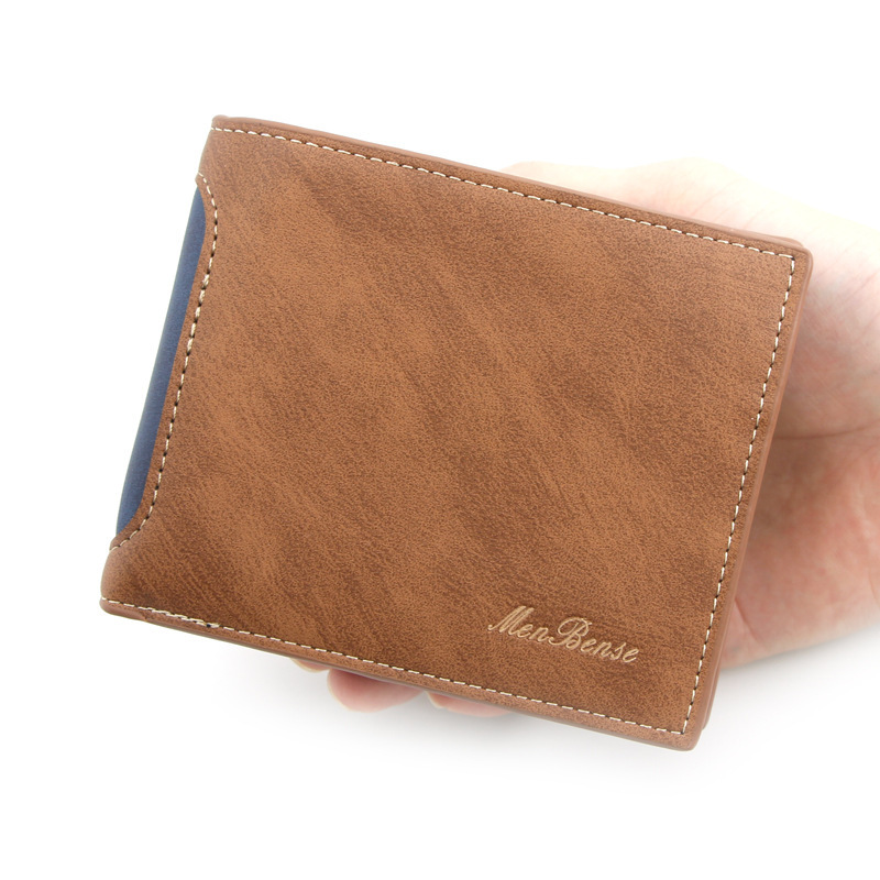 Personalized Men's Wallet Short Wallet Fashion Casual Stitching Multi-Card Three-Fold Bag Hinge Men's Wallet Cross-Border Personalized Men's Wallet Short Wallet Fashion Casual Stitching Multi-Card Three-Fold Bag Hinge Men's Wallet Cross-Border