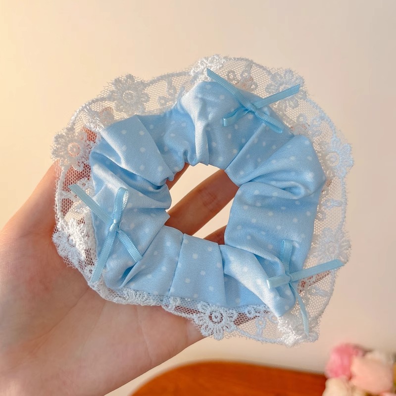 Lazo de encaje para niños, lazo para el cabello de intestino grueso, niña, bola, cabeza, cuerda para la cabeza, niña dulce, cola de caballo, cuerda para el cabello, tocado