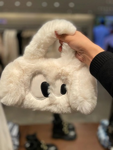 Furry Bag 2024 Winter Cute Big Eyed Puppy Handbag Crossbody Bag Plush Bucket Bag Women’s Bag