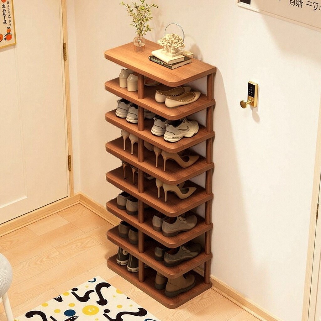 Shoe Rack Multi-Layer Household Modern Simple Small Narrow Doorway Simple Shoe Cabinet Entrance Door Storage Rack Shoe Storage Artifact