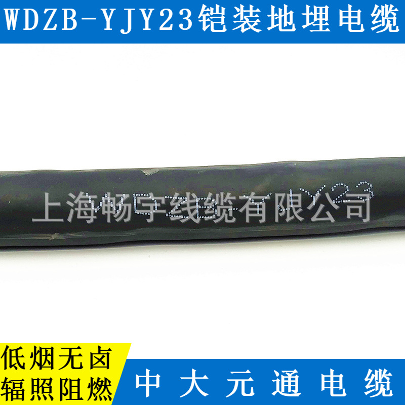 WDZB-YJY23低烟无卤阻燃辐照铠装电力电缆 中大元通线缆 地埋4芯