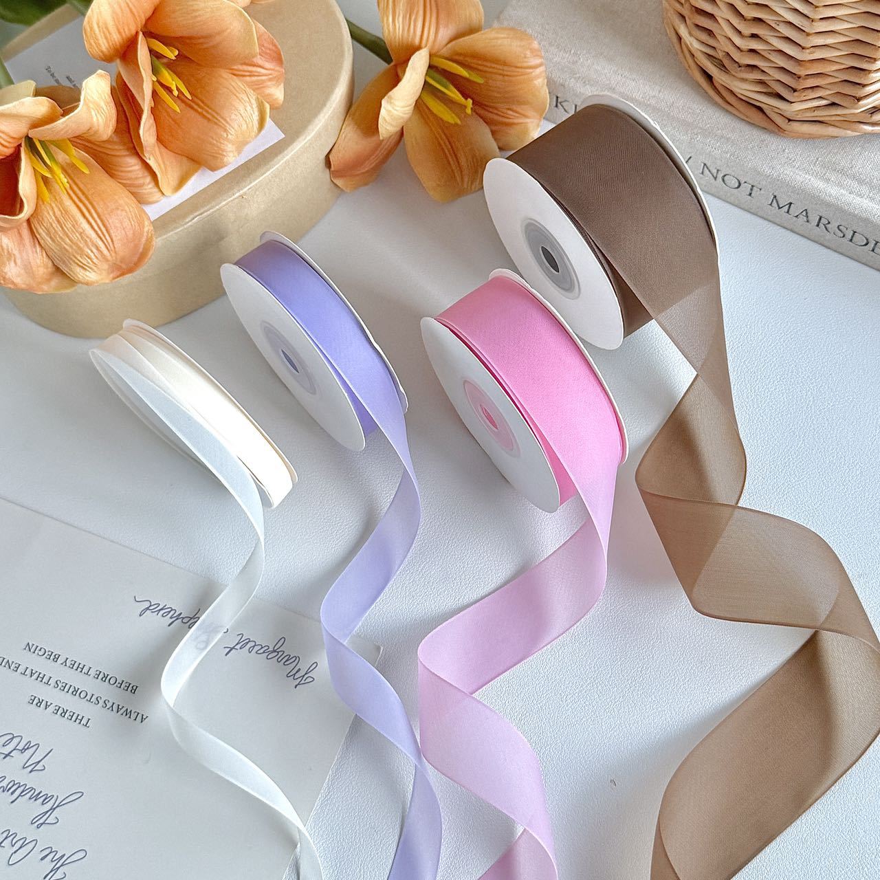 Nuevos productos de gelatina de seda seda seda de leche hilo de nieve vel de niebla caja de regalo embalaje de flores tocado material de decoración para el cabello