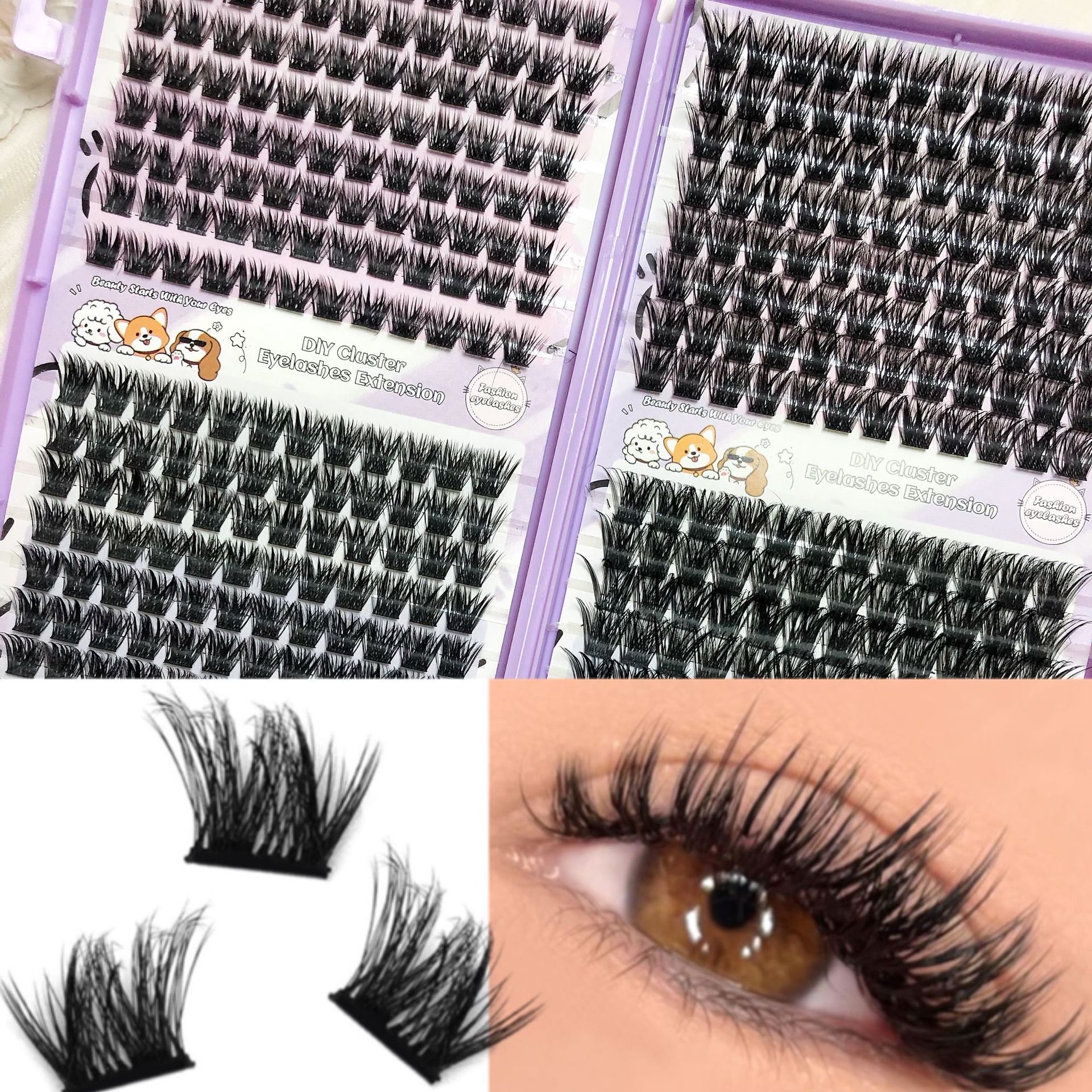 32 rows of dense DlY lashes 075