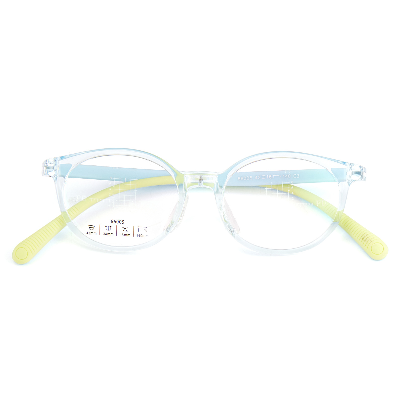 Tr marco de gafas de marco elíptico especial para niños pequeños, marco de gafas de dos colores, soporte de nariz suave de silicona en forma de U, Danyang