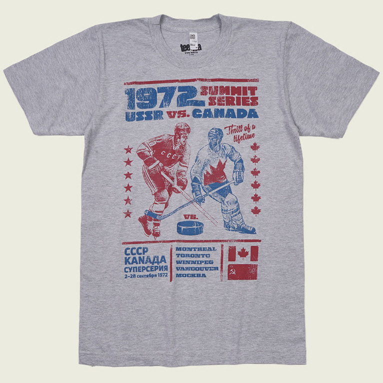 1972 peak Series Hockey American Retro classic niche couple summer men's and women's short sleeve t-shirt