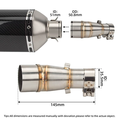 section adapter pipe, Motorcycle exhaust pipe