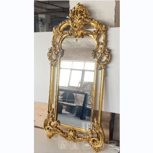 European Retro Hand-carved Gold Foil Floor-standing Wall-mounted Full-body Fitting Mirror House Luxury Heavy Classical Workwear Decorative Mirror