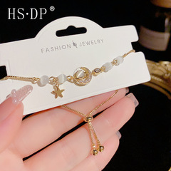 ファッション高級感星月猫眼石引き式ブレスレットレトロ甘い冷たい風夏の新しいブレスレット