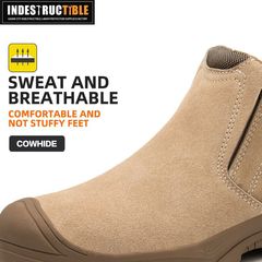 safety shoes透氣防滑絕緣牛皮工作鞋防砸防刺穿耐油酸鹼電焊鞋