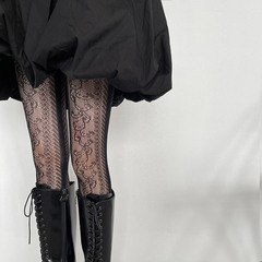 Millennium Hot Girl Y2K Floral Fishnet Leggings, Girl's Thong Stockings, Instagram Influencer Style, Korean Version, Thin Lace Underwear