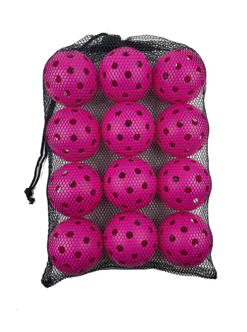 74mm40穴26グラムプラスチックpickleball威浮洞球匹克球 + 黒網袋セット12個|undefined
