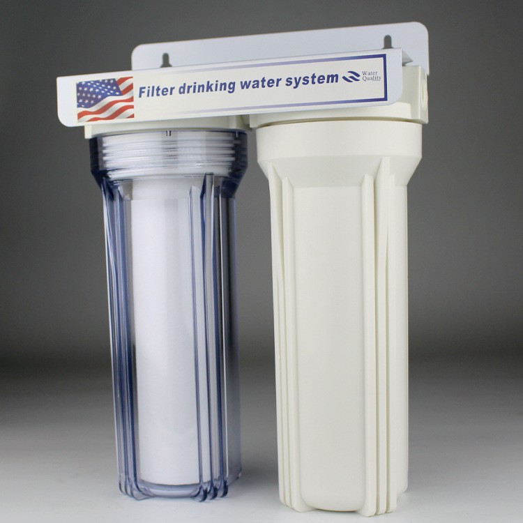 Filtro frontal de una sola etapa engrosada a prueba de explosiones purificador de agua elemento de filtro de bricolaje doble de tres niveles Filtro de tubo transparente al por mayor