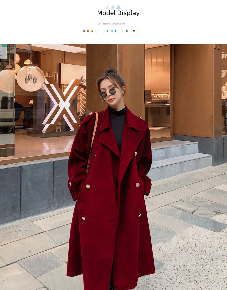 2023 Hepburn Wind Coat Women's Winter Thickened Fashionable Elegant Popular Korean Loose Double-breasted Woolen Coat Trendy_voghion.com