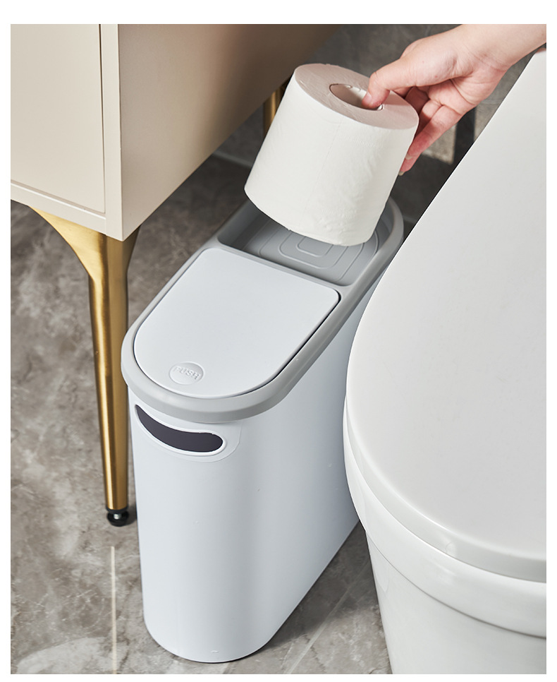 Simple Style Solid Color PP Trash Can display picture 2