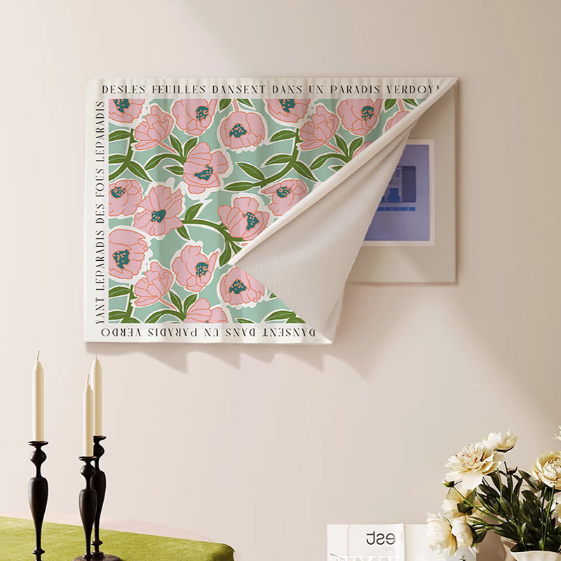 No-Drill Oil Painting Distribution Box Cover Curtain Spring Atmosphere Wall Hanging Fabric Background Decorative Curtain Electric Meter Box Cover Fabric