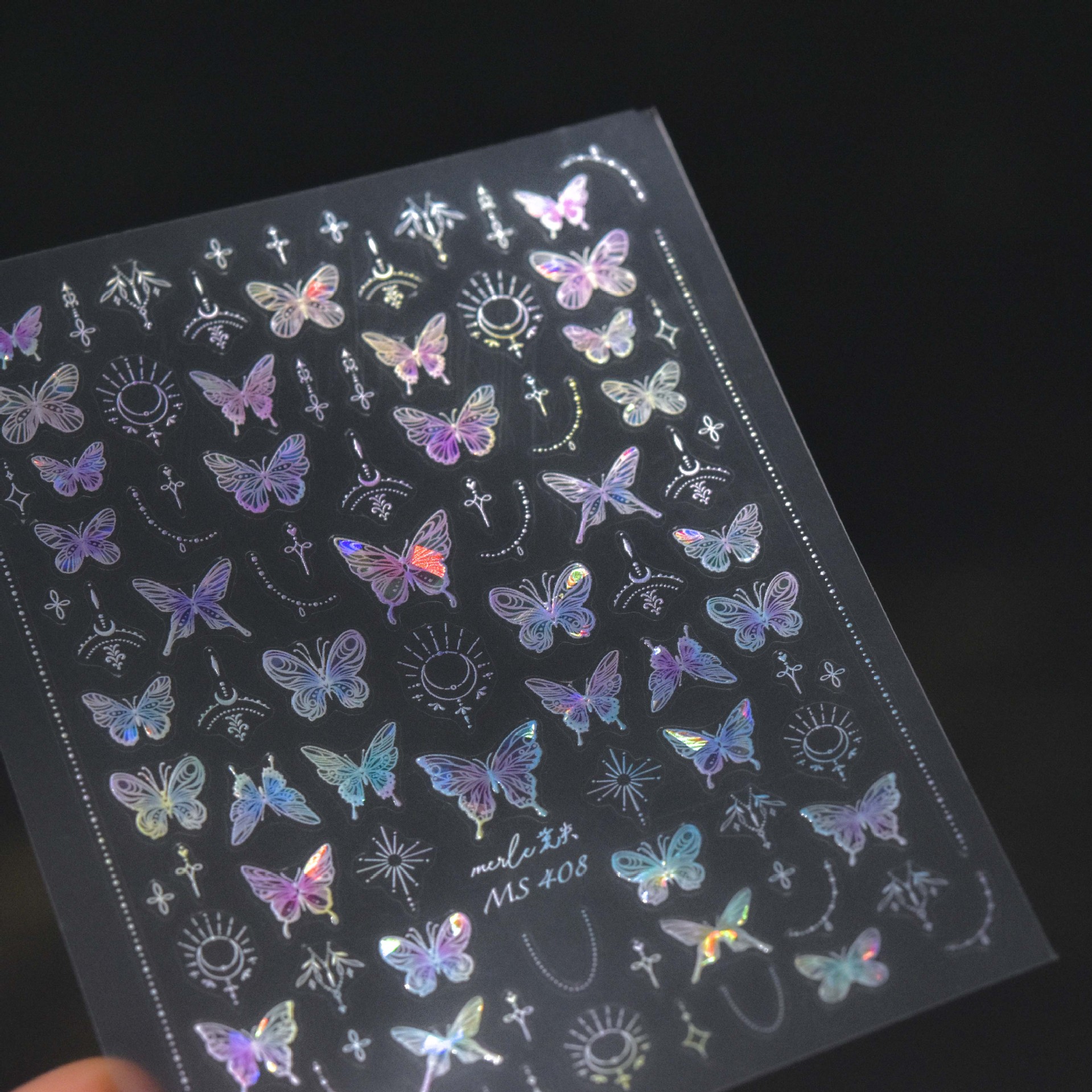 tomoni crystal diamond nail art stickers do not lose cooperation cute nail stickers wholesale dream butterfly MS403