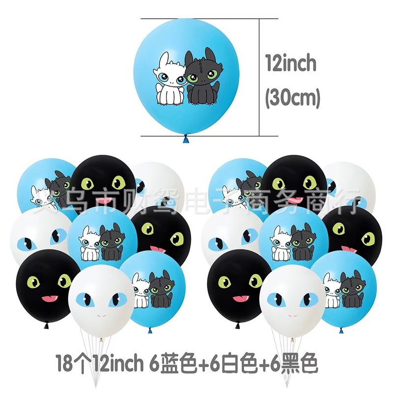 驯龙高手无牙主题儿童电影生日派对场景装饰拉旗插旗新款现货跨境|undefined
