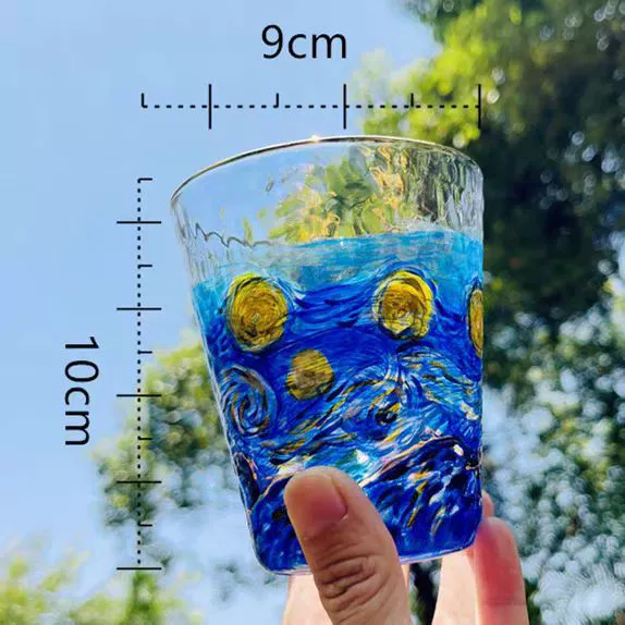 Painted summer rainbow water glass