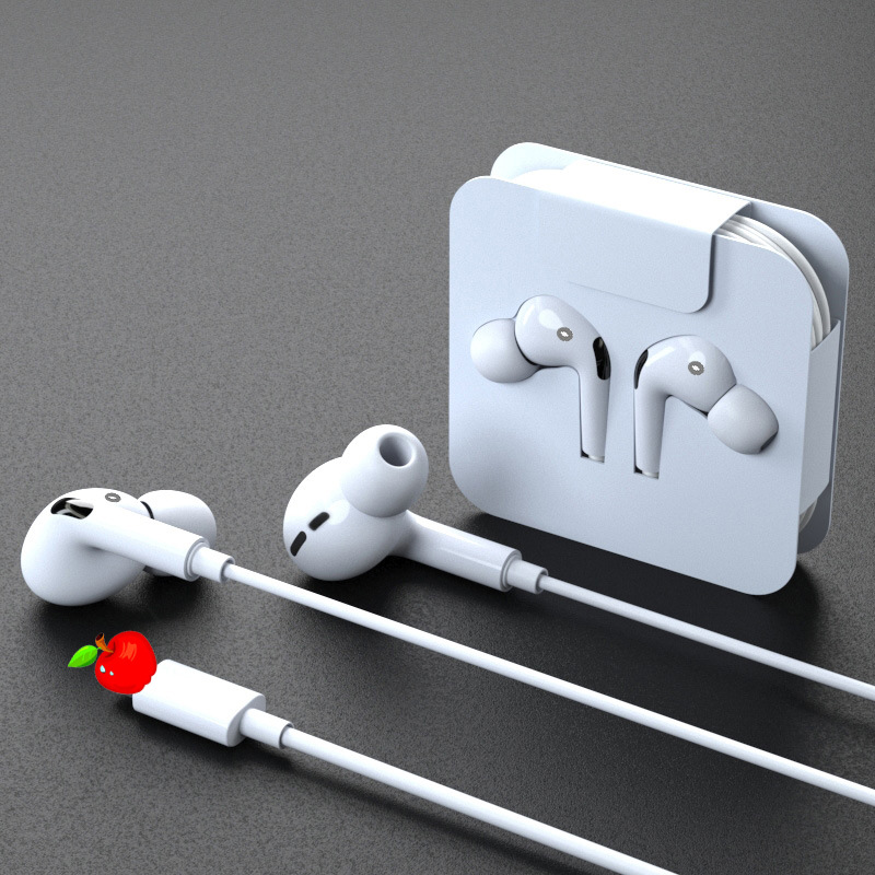 Venta al por mayor aplicable apple auriculares con cable en la oreja con un solo clic con control de cable bluetooth ventana emergente typec auriculares con cable de tres generaciones