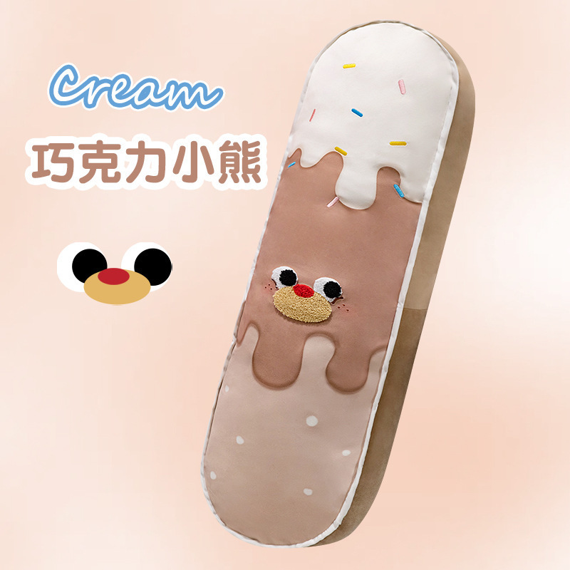 Crema almohada de fresa almohada de tira larga almohada de cama para niñas almohada de cama lateral para dormir piernas dormitorio almohada de cama grande almohada de cabecera