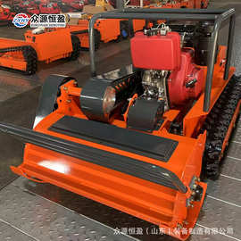 众源割草机工厂 远程遥控履带式碎草车 草坪果园荒地全地形割草机