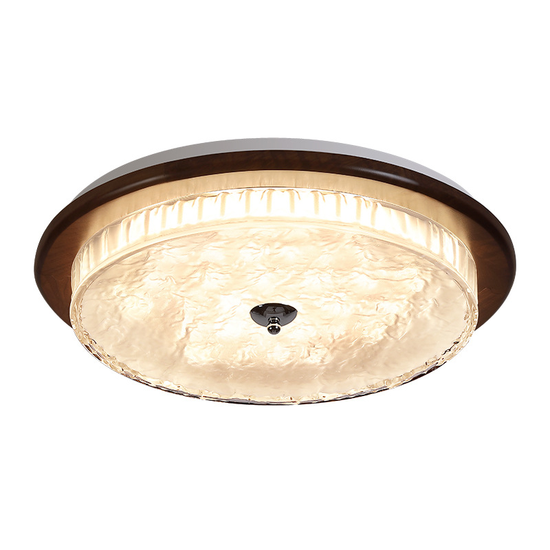 Luz de techo de estilo medieval retro silenciosa lámpara de dormitorio de color nuez estudio creativo lámpara de protección de ojos de espectro completo 176L