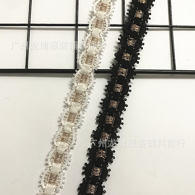 源头厂家小香风金丝绒带波浪花边织带 衣领袖口外套家纺装饰辅料