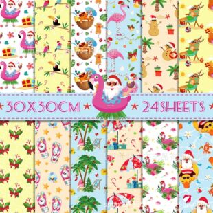 Ww179 July Christmas Background Paper Background Collage DIY Material Paper Summer Pool Decoration Cardboard