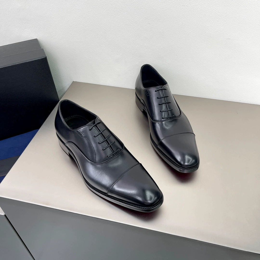 Демисезонные классические оксфорды, кожаный стиль, cap‑toe, чёрные, EU 38–44