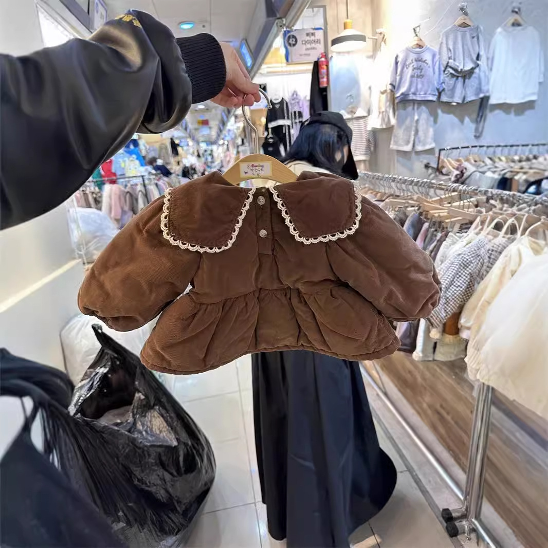 Niñas invierno chaqueta de algodón bebé invierno ropa infantil coreana ropa de invierno bebé camisa de muñeca de algodón de invierno