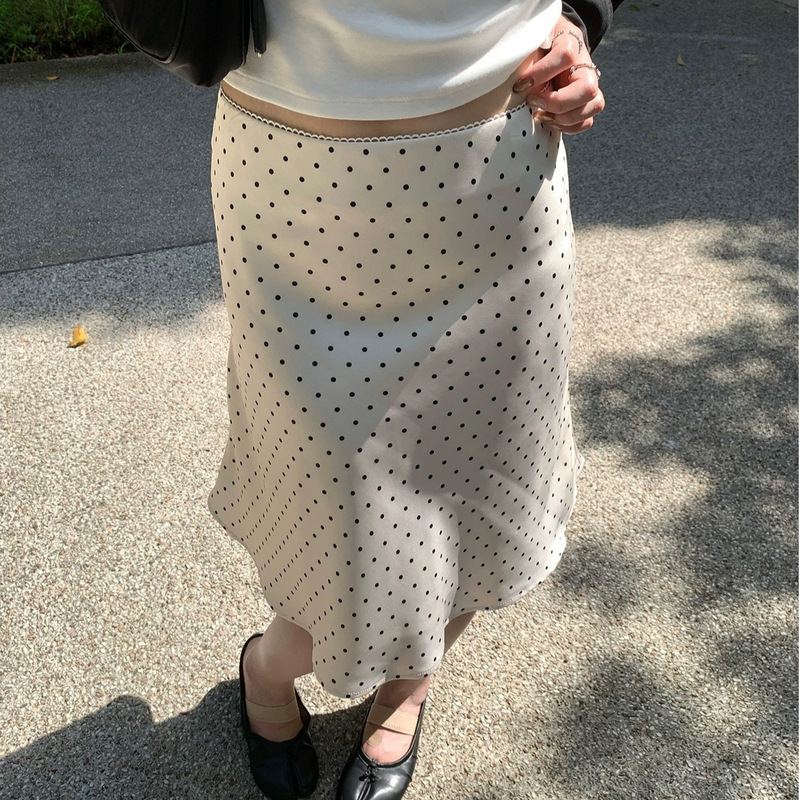 Threeh Miu Series~Polka Dot Small A-Line Skirt, Women's Fishtail Skirt, Hip-Hugging Skirt, French Style Skirt, Mid-Length Skirt Threeh Miu Series~Polka Dot Small A-Line Skirt, Women's Fishtail Skirt, Hip-Hugging Skirt, French Style Skirt, Mid-Length Skirt