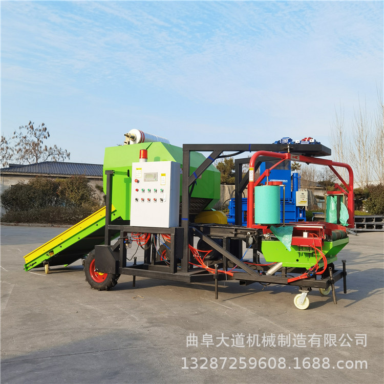 做青储饲料的设备 黑龙江青储机械 全自动青储圆捆打包机