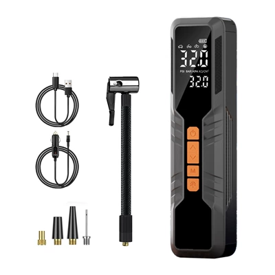 Wireless Charging Car Air Pump with Digital Display and Lighting, Electric Vehicle Air Pump, Small Portable Car Tire Inflator (Hava nasosu) - wireless-car-dual-use