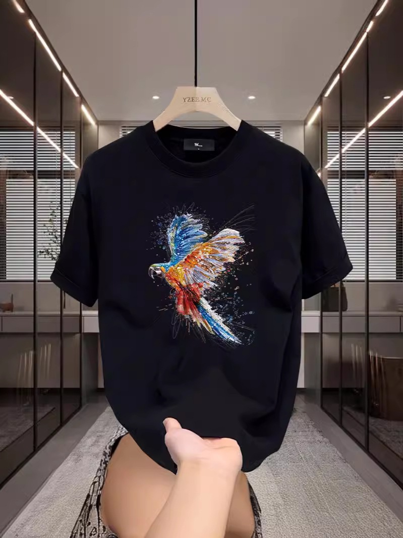 Summer retro thin fashionable trend brand short sleeve T-shirt for…