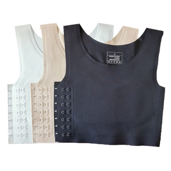 [Source Factory] Traceless Buckle Bracket Underwear Women's Big Chest Small Sports Super Flat Shaping Chest les Handsome T Vest
