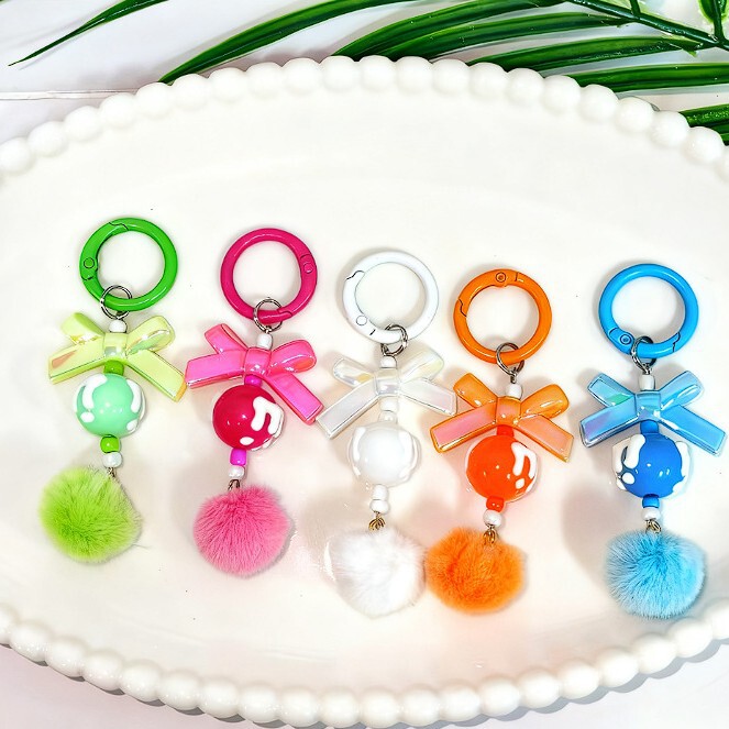 Three-Year-Old Colorfuled Double-Sided Hand-Painted Bead Hair Ball Handmade DIY Material Beaded Bracelet Keychain Jewelry Accessories Three-Year-Old Colorfuled Double-Sided Hand-Painted Bead Hair Ball Handmade DIY Material Beaded Bracelet Keychain Jewelry Accessories