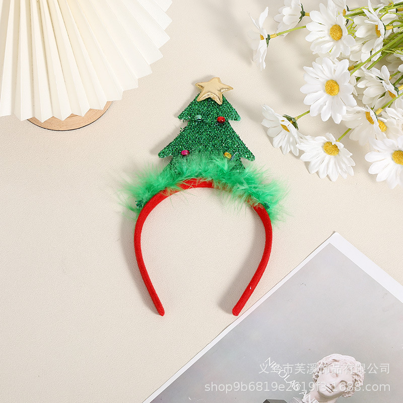 クロスボーダークリスマススノーフレーク帽子ヘッドバンド女性のホリデーパーティー子供かわいいサンタクロースの頭飾り鹿の角ヘッドバンド|undefined