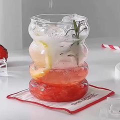 クリエイティブ高ホウ素シリコンガラス毛虫カップシンプル大容量ジュース飲料カップかわいいスパイラル波紋グラス
