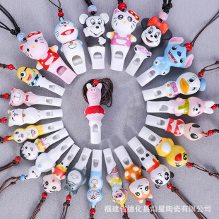 Cartoon children's whistle toy creative ceramic whistle necklace exquisite porcelain whistle holiday gift tourist souvenir