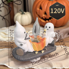 クロスボーダー 120v ハロウィンゴースト雰囲気ライト家の装飾品火炎ランプゴースト樹脂装飾