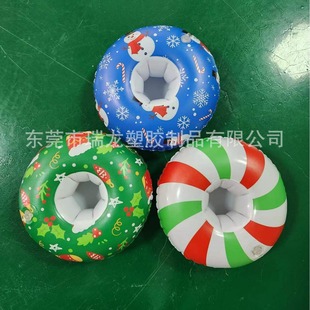 Dongguan Factory Offer Inflatable Toys Pvc Christmas Series Coasters Customized Beverage Mats Rainbow