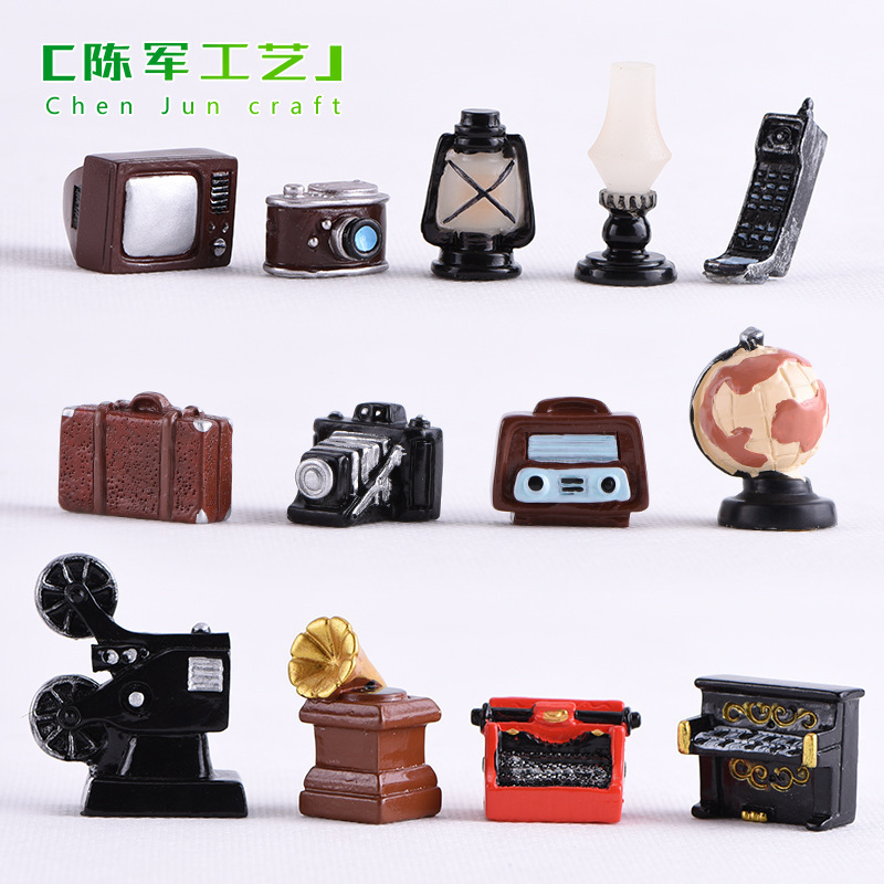 复古怀旧相机留声录音机 迷你树脂摆件 家居客厅装饰拍照道具摆件|undefined