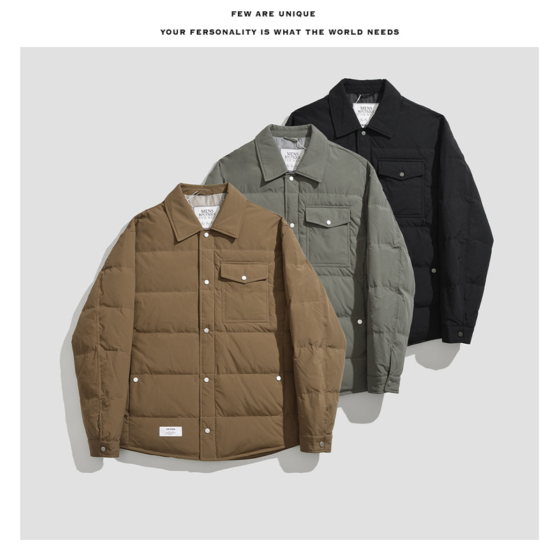 Winter fashionable trend casual solid color universal keep warm down…