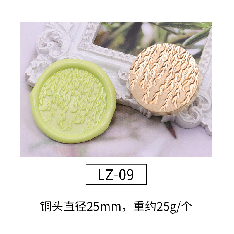 Cabeza de sello de pintura de fuego cabeza de cobre de planta verde patrón confeccionado sobre sellado cera sello de pintura de fuego Cabeza Fábrica al por mayor