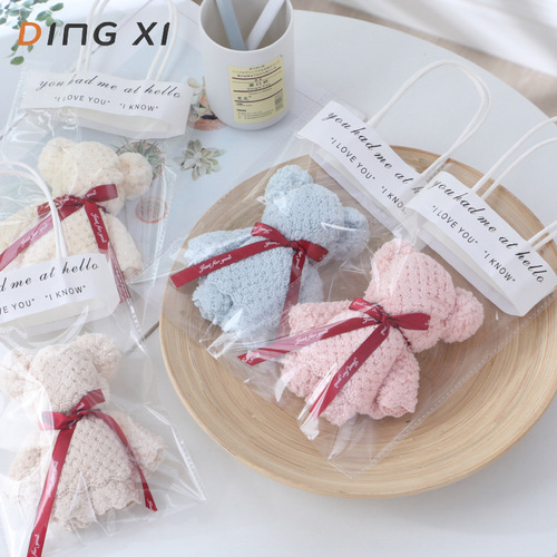 Handkerchief Towel Pineapple Pattern Bear Wholesale Wedding Gift Christmas Gift Gift Shaping Gift Towel