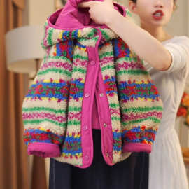 女童冬季保暖双面穿新款棉服外套女孩加厚毛毛衣女宝羊羔绒棉袄潮